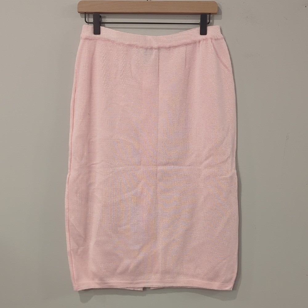 Vintage Knit Pencil Skirt Soft Pink size Medium‎